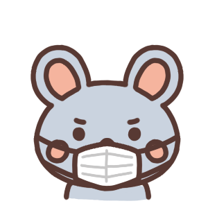 マスクをしているネズミのイラスト
