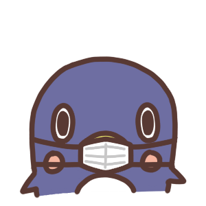 マスクをするペンギンのアイコンイラスト