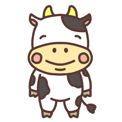 微笑む牛のイラスト