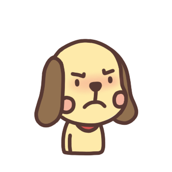 怒る表情の犬のイラスト