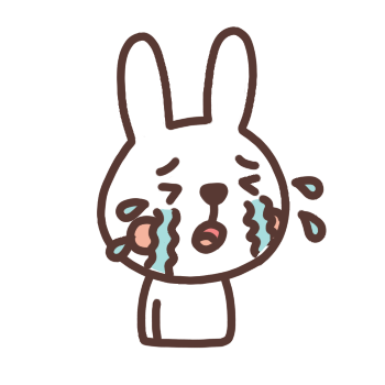 泣く表情のウサギのイラスト