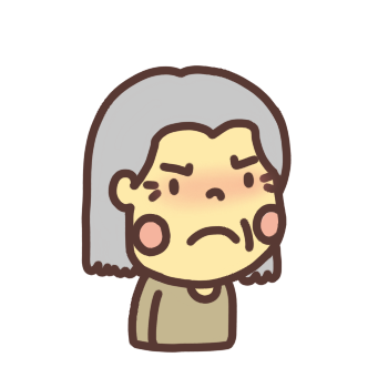 怒る表情のおばあちゃんのイラスト