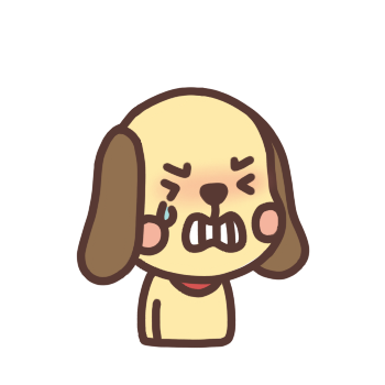 悔しい表情の犬のイラスト