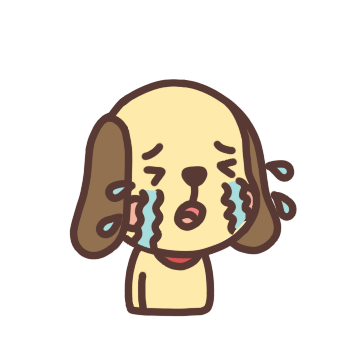 泣く表情の犬のイラスト