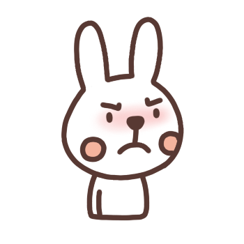 怒る表情のウサギのイラスト