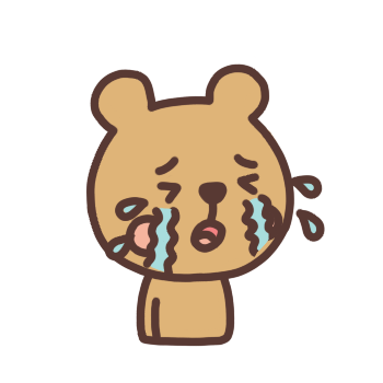 泣く表情のクマのイラスト