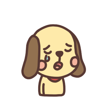 悲しい表情の犬のイラスト