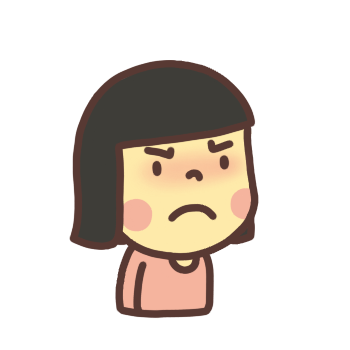怒る表情の女の子のイラスト