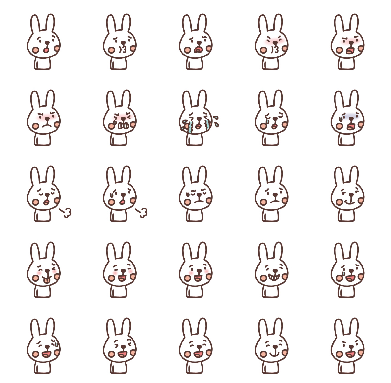 ウサギの表情イラスト一覧