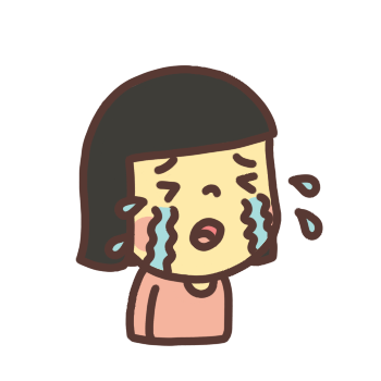 泣く表情の女の子のイラスト
