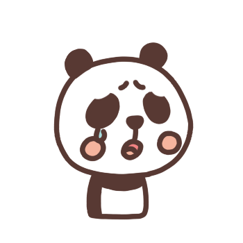 悲しい表情のパンダのイラスト