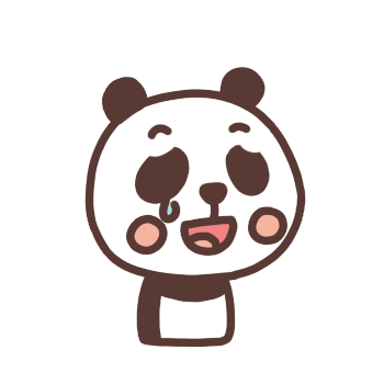 笑い泣きの表情のパンダのイラスト