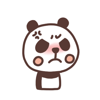 怒る表情のパンダのイラスト