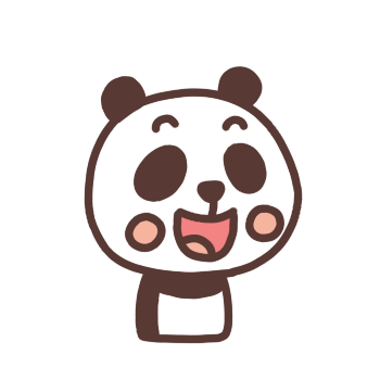 嬉しい表情のパンダのイラスト