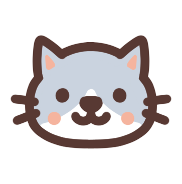 グレー色の猫の顔アイコン