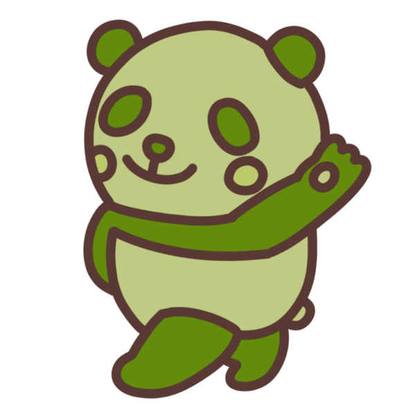 踊るグリーンパンダ