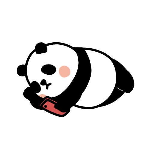 横向きで寝ながらスマホをいじるパンダのイラスト かわいいパンダのフリー素材集 イラストバンク パンダ支店
