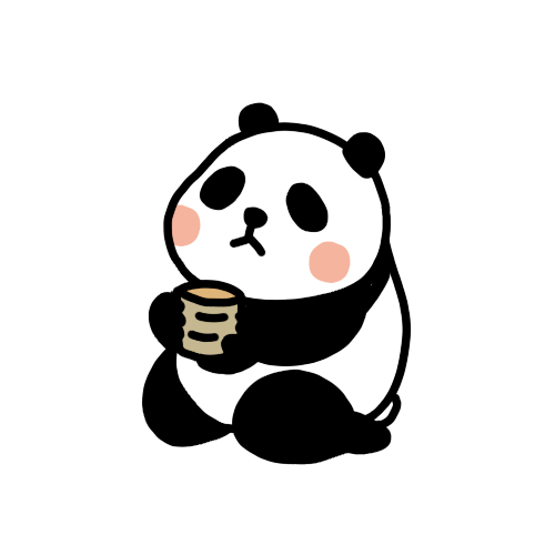 お茶を飲むパンダのイラスト かわいいパンダのフリー素材集 イラストバンク パンダ支店