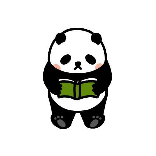 本を読むパンダのイラスト