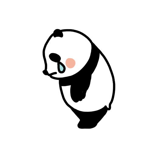 涙を流すパンダのイラスト