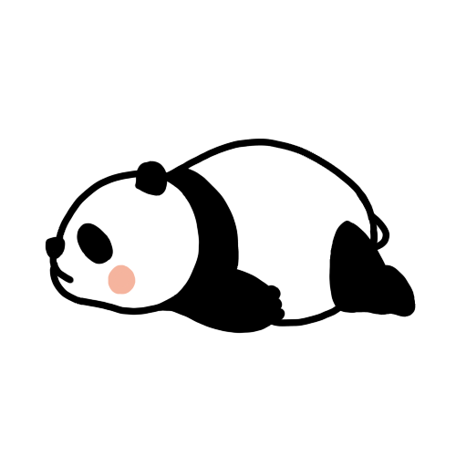 横向きでうつ伏せに寝をするパンダのイラスト かわいいパンダのフリー素材集 イラストバンク パンダ支店
