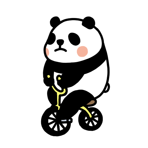 自転車に乗るパンダのイラスト