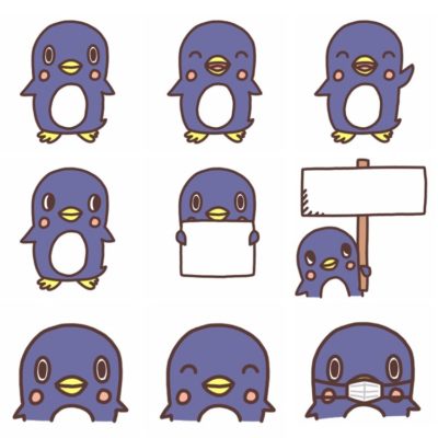 いろいろな種類のペンギンのイラスト