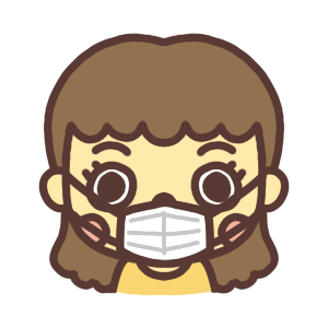 マスク姿の女性のアイコンイラスト