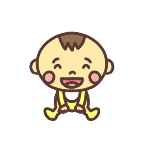 座って笑う男の子の赤ちゃんのイラスト