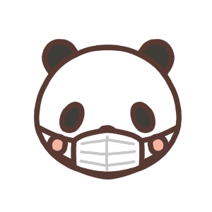 マスクをするパンダのイラスト