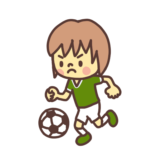 サッカーボールを蹴る男の子のイラスト