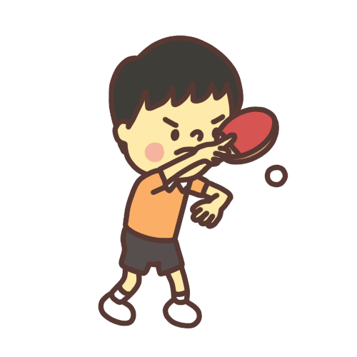 卓球をする男の子のイラスト