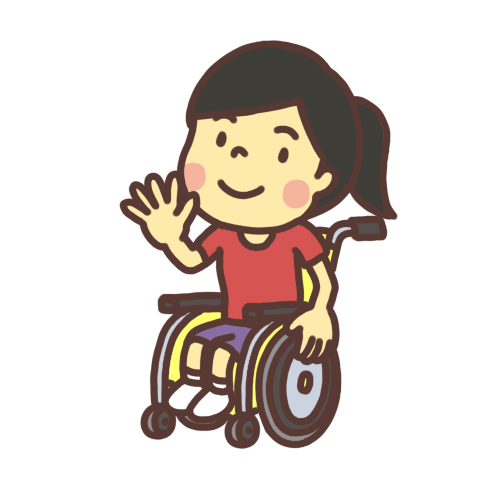 車椅子に乗った女の子のイラスト私服バージョン