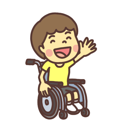 車椅子に乗った男の子のイラスト笑顔バージョン