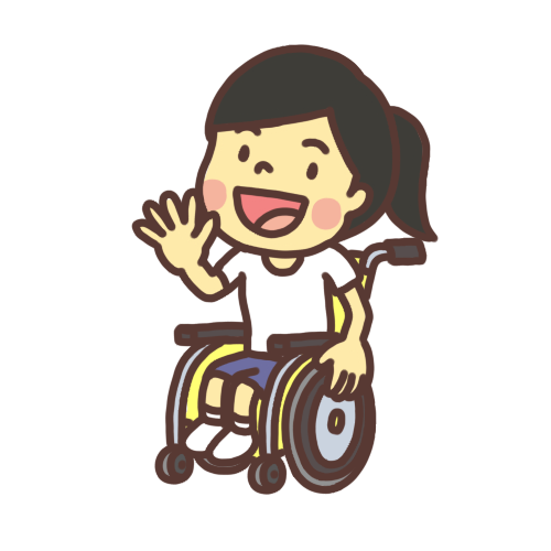 車椅子に乗った女の子のイラストおしゃべりバージョン