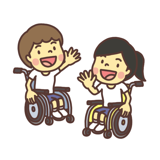 車椅子に乗った子どものイラストおしゃべりバージョン