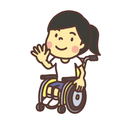 車椅子に乗った女の子のイラスト