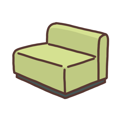 グリーンのソファのイラスト