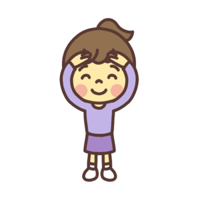 頭の上に手でマルをつくる子どものイラスト 7パターン | かわいい子どものイラスト素材（無料） 【イラストバンク 本店】