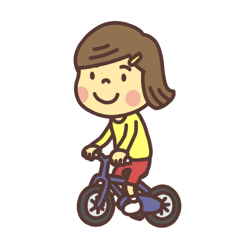 自転車で遊ぶ子どものイラスト