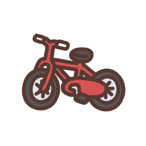 赤い色の自転車のイラスト
