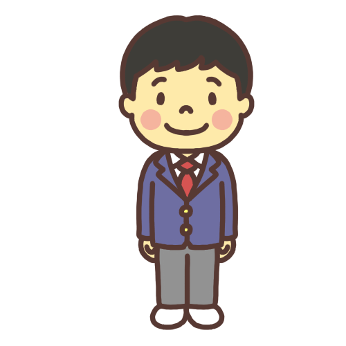 学校の制服を着た男子中学生のイラスト