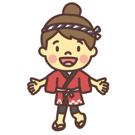 お祭りのハッピを着た女の子のイラスト