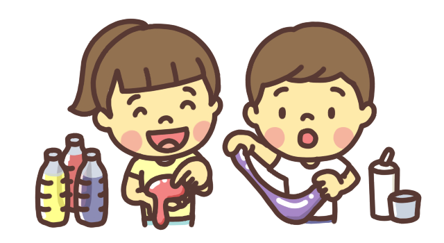 スライムを作る子どものイラスト