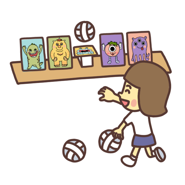 的当てゲームを遊ぶ子どものイラスト