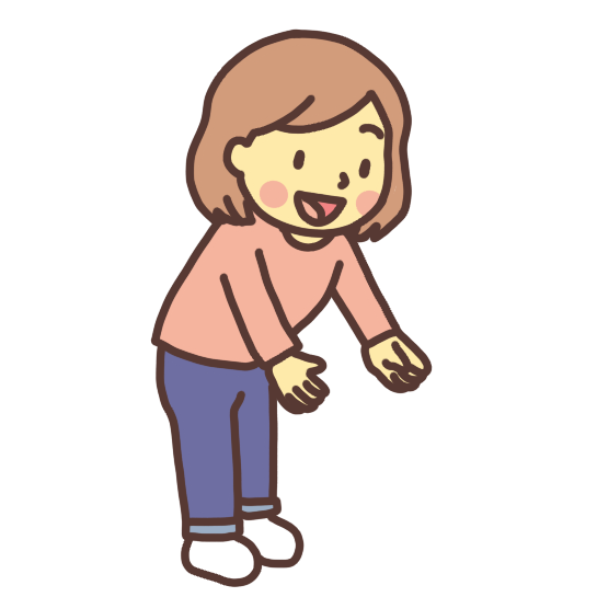 子どもを見守る母親のイラスト