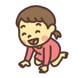 ハイハイする幼児のイラスト
