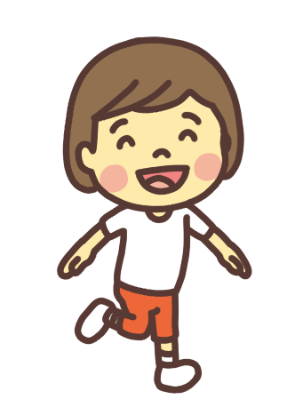 片足でケンケンする女の子のイラスト