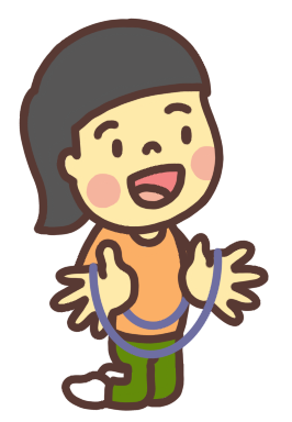 あやとりをして遊ぶ女の子のイラスト