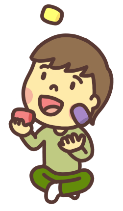 お手玉をして遊ぶ男の子イラスト